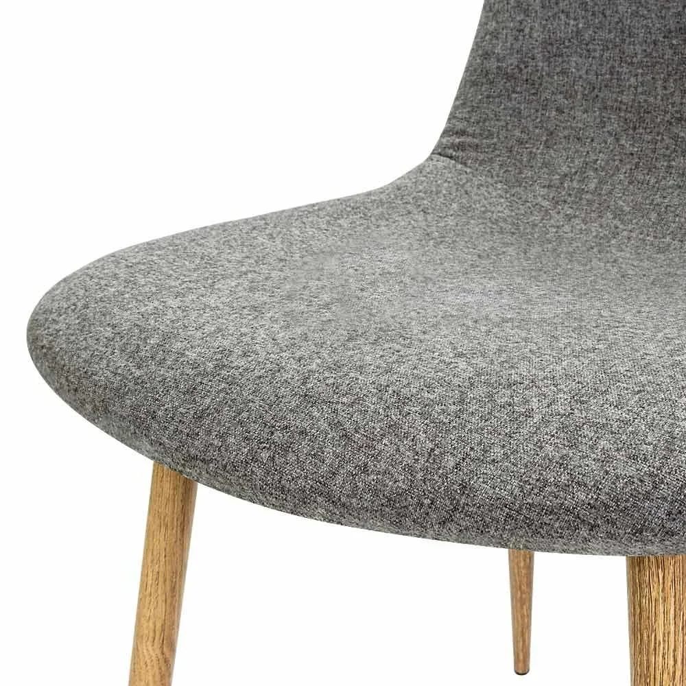 Design-Stuhl mit Stoffbezug hellgrau 4 Stück - 4