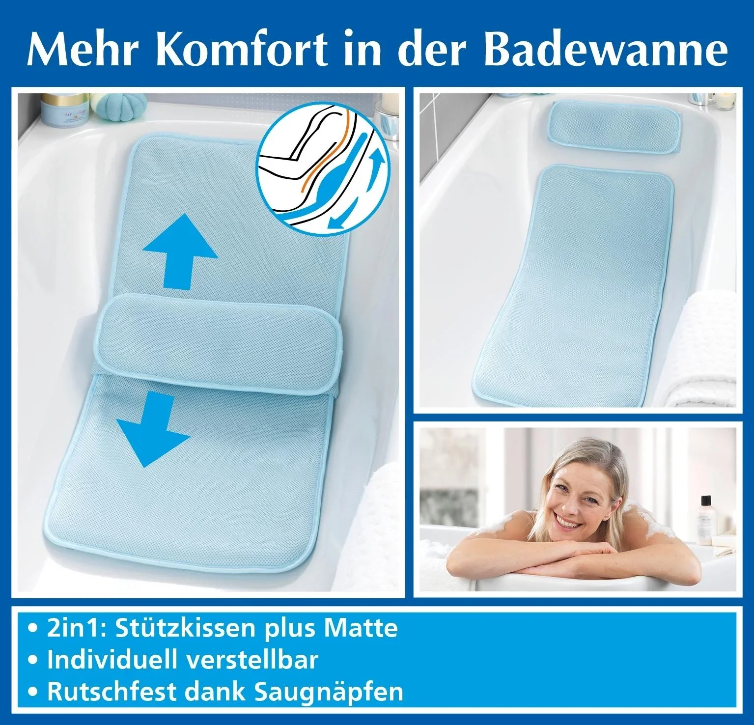 Badewannenmatte mit Kissen - 6