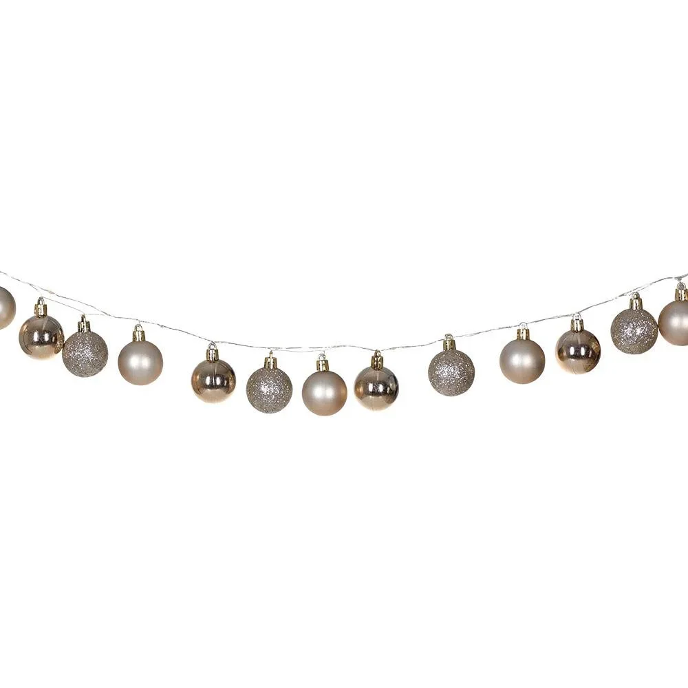 Weihnachtsbeleuchtung Kugeln 40-LED - Champagner - 2m - 1