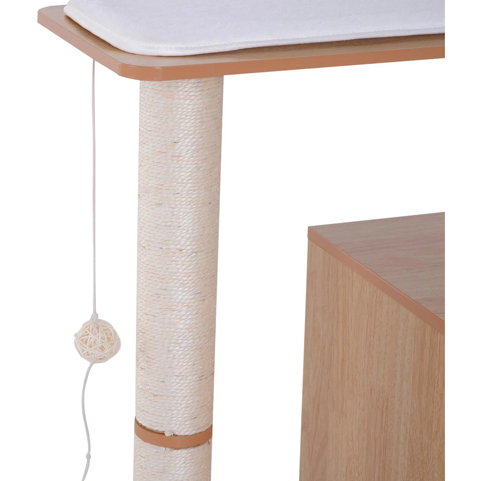 Kratzbaum Kletterbaum Sisal Polster Liegefläche Ball natur 56 x 48 x 80 cm - 3