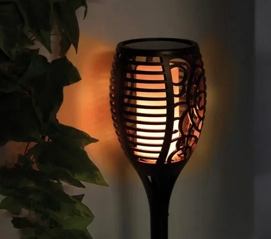 Solar Gartenfackel mit Flammeneffekt - 2er Set - 0