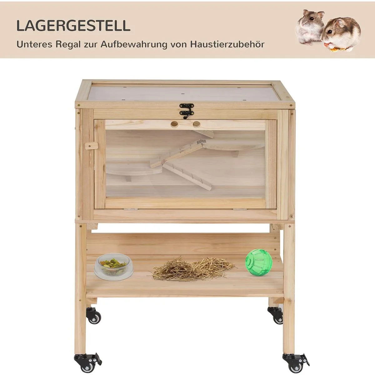 Hamsterkäfig auf Rollen Natur - 7