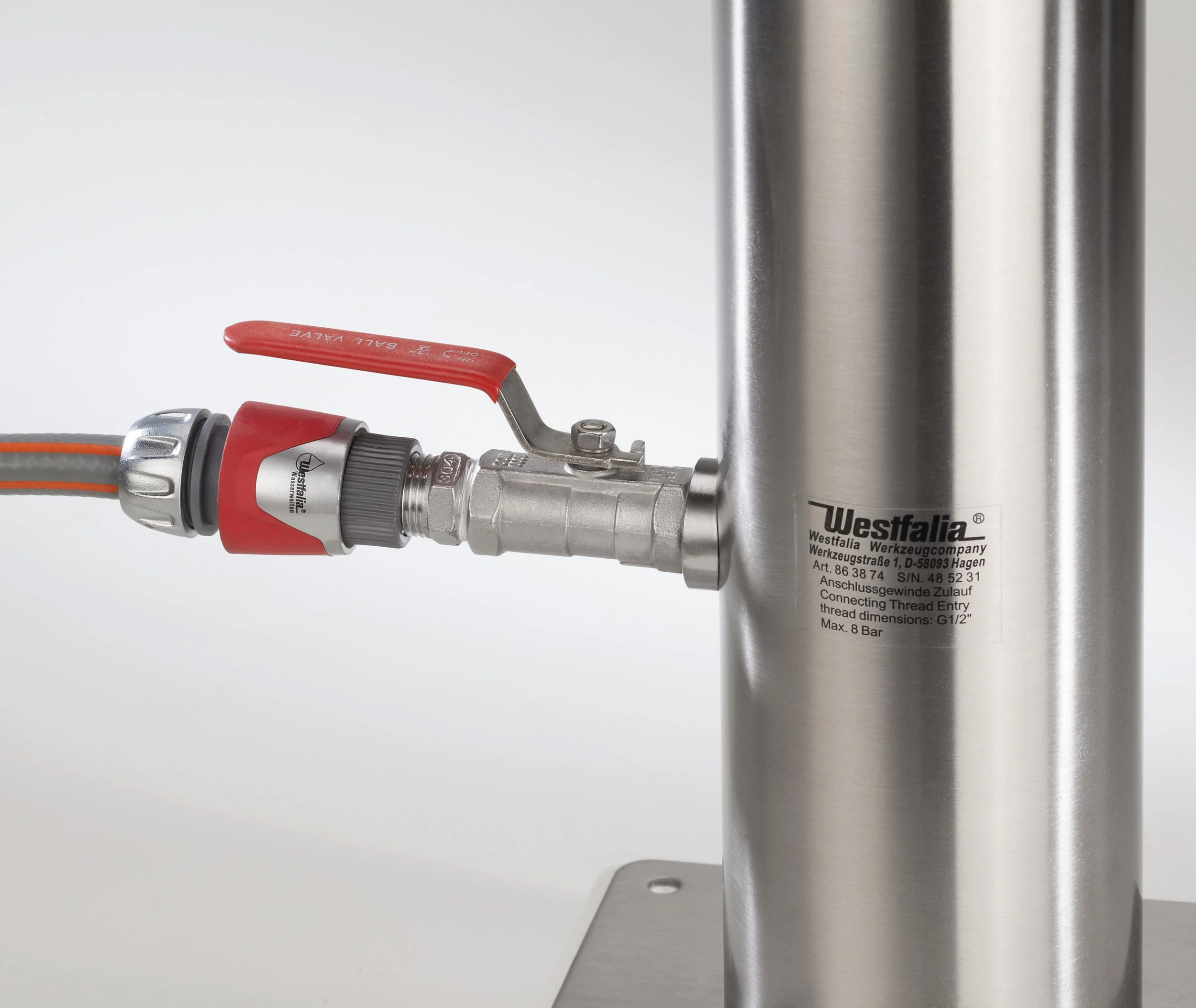 Wasserzapfsäule aus Edelstahl mit 2 Auslaufhähnen - 0