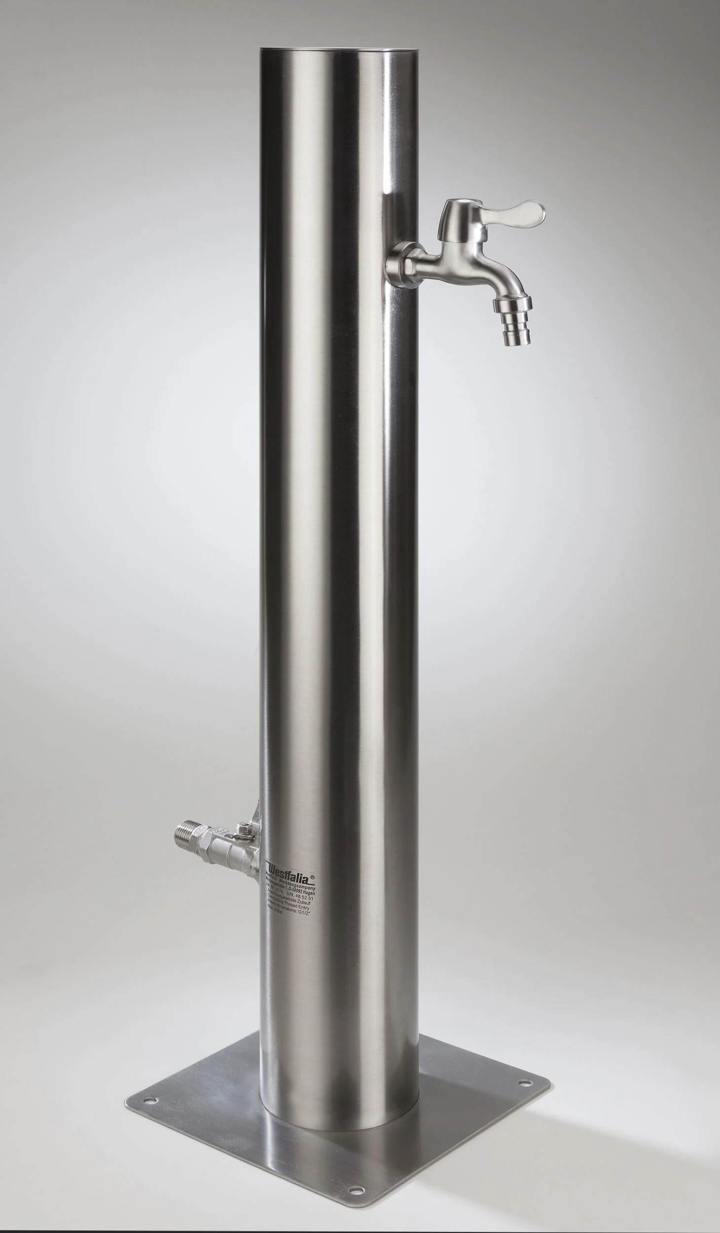 Wasserzapfsäule aus Edelstahl mit 2 Auslaufhähnen - 2