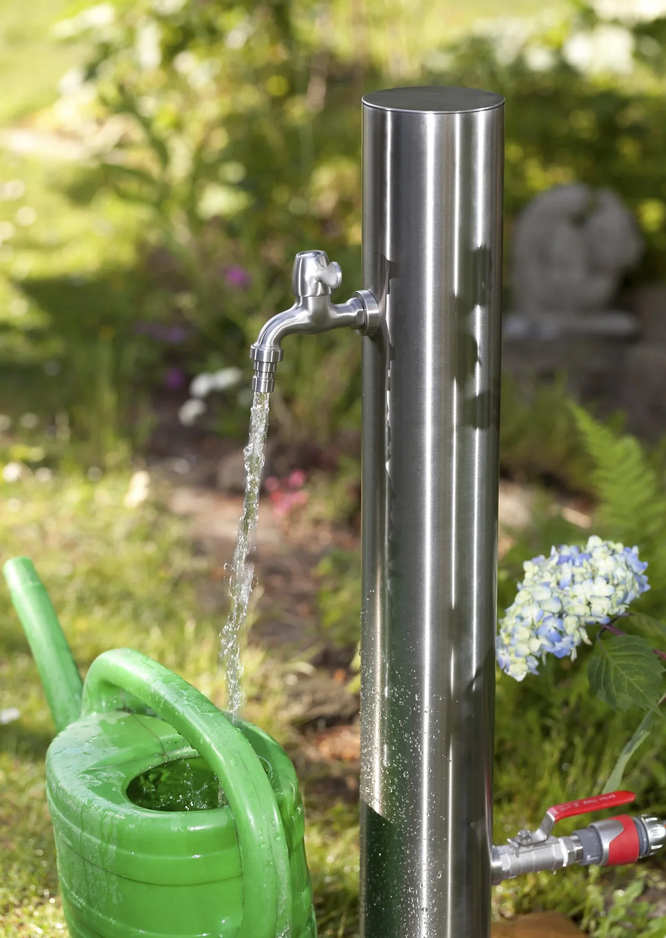 Wasserzapfsäule aus Edelstahl mit 2 Auslaufhähnen - 3