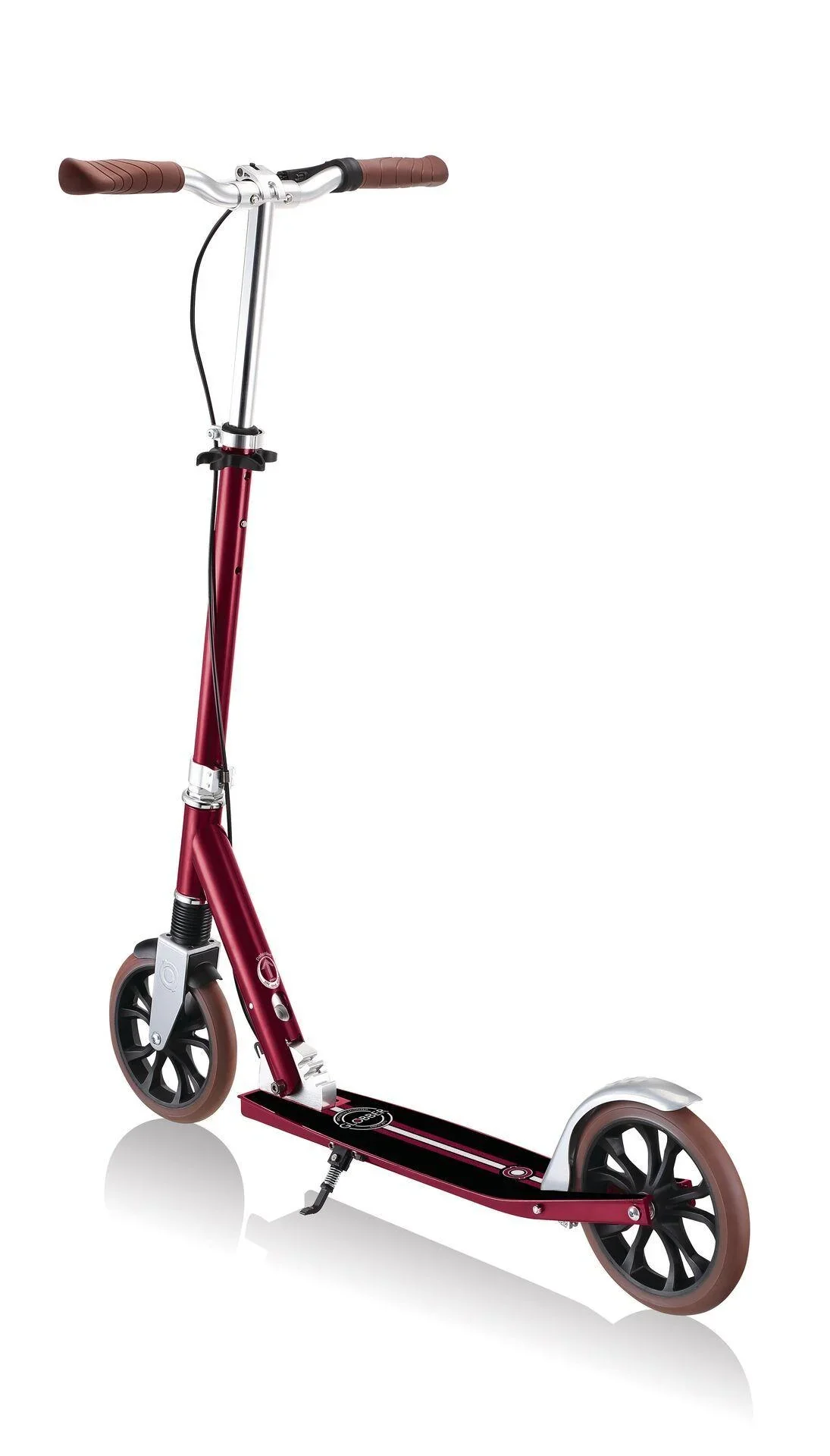 NL 205 Deluxe Tretroller, 205 mm, ABEC 7, Handbremse, höhenverstellbar, Frontfederung, Klappmechanismus, rot - 6