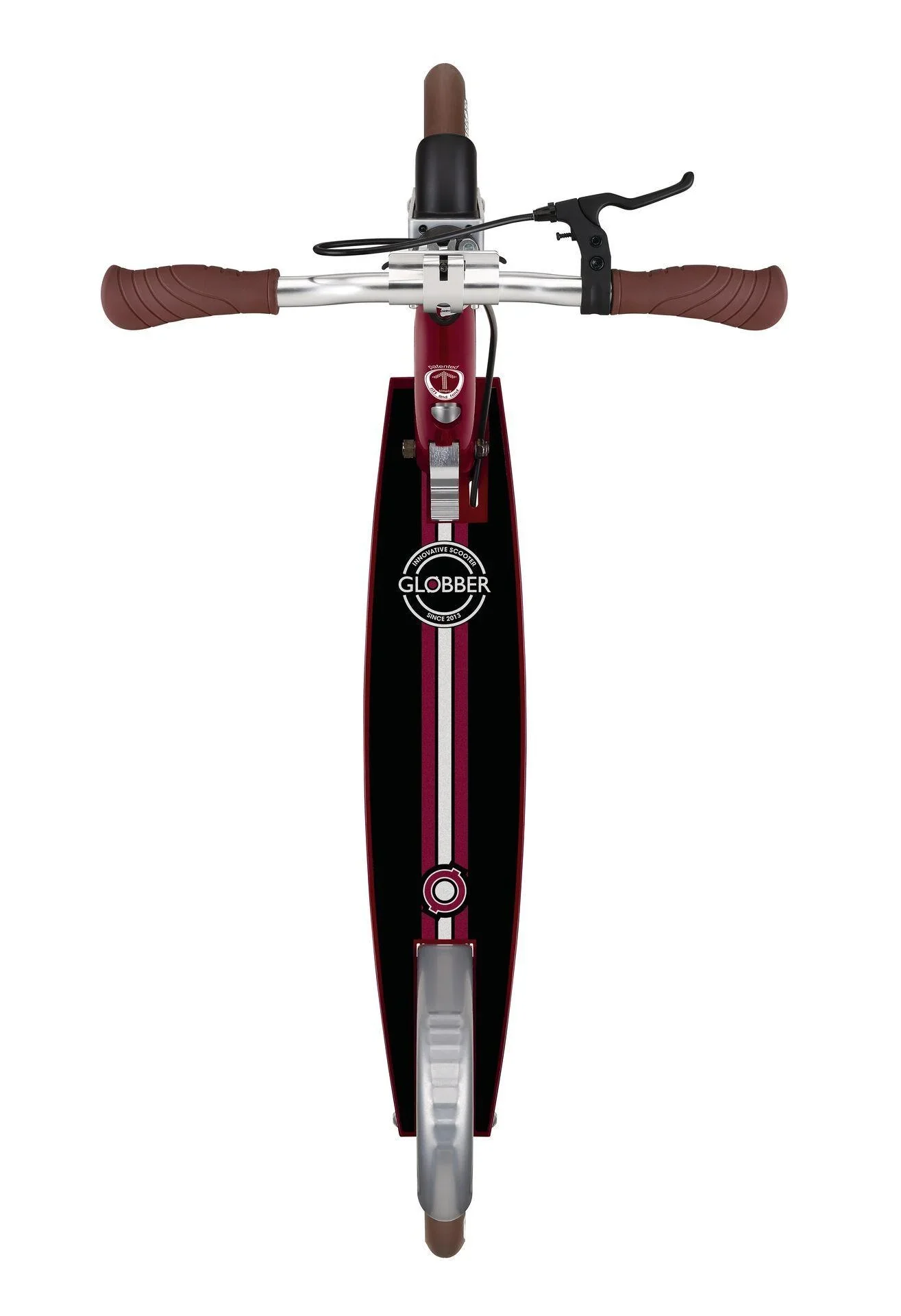 NL 205 Deluxe Tretroller, 205 mm, ABEC 7, Handbremse, höhenverstellbar, Frontfederung, Klappmechanismus, rot - 7