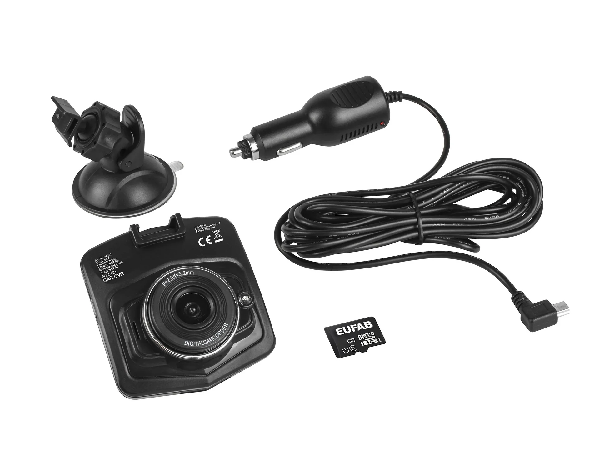 KFZ-Dashboard-Kamera + 32 GB Micro-SD Karte - 0