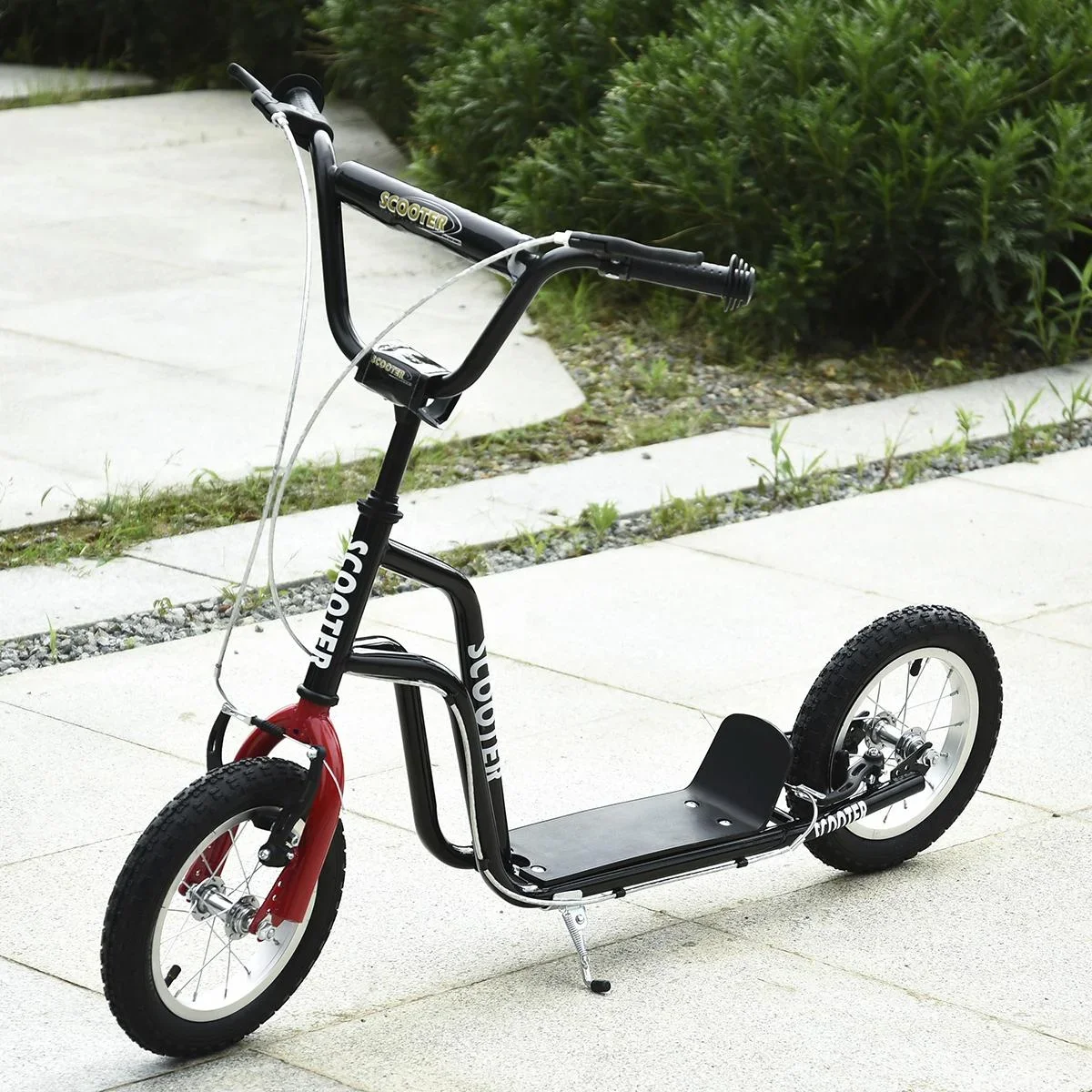 Kinderroller Lenker Verstellbar Scooter Tretroller Cityroller Kinder Roller Kickboard mit Luftreifen 12 Zoll ab 5 Jahre - 0