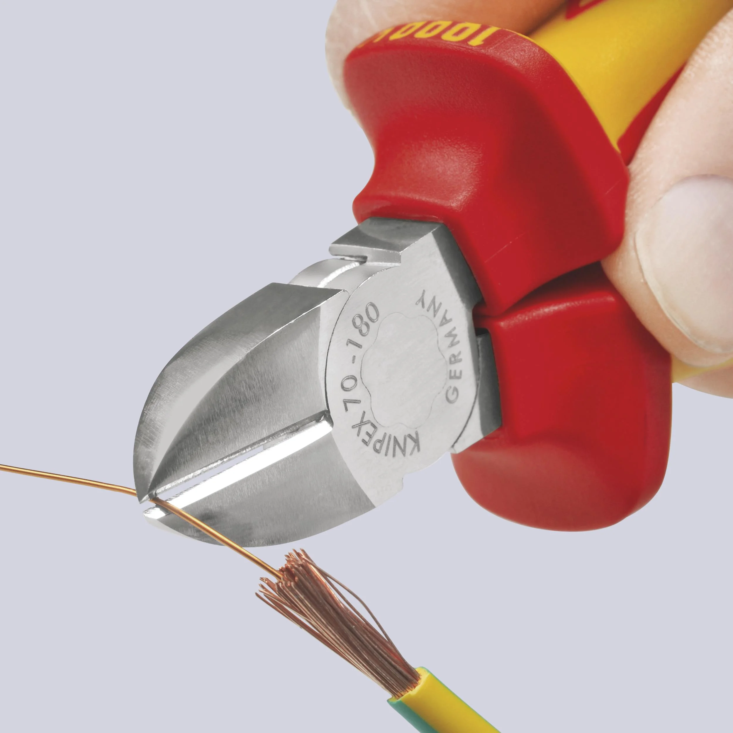 Seitenschneider isoliert mit Mehrkomponenten-Hüllen verchromt 180 mm Schneide mit Facette - 0