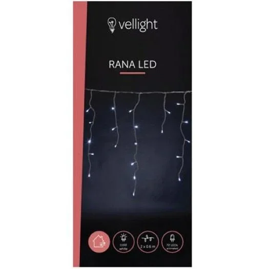 Vellight Weihnachtsbeleuchtung - 2 x 0,6 m - 72 LEDs - Weiß - Innen & Außen - 0