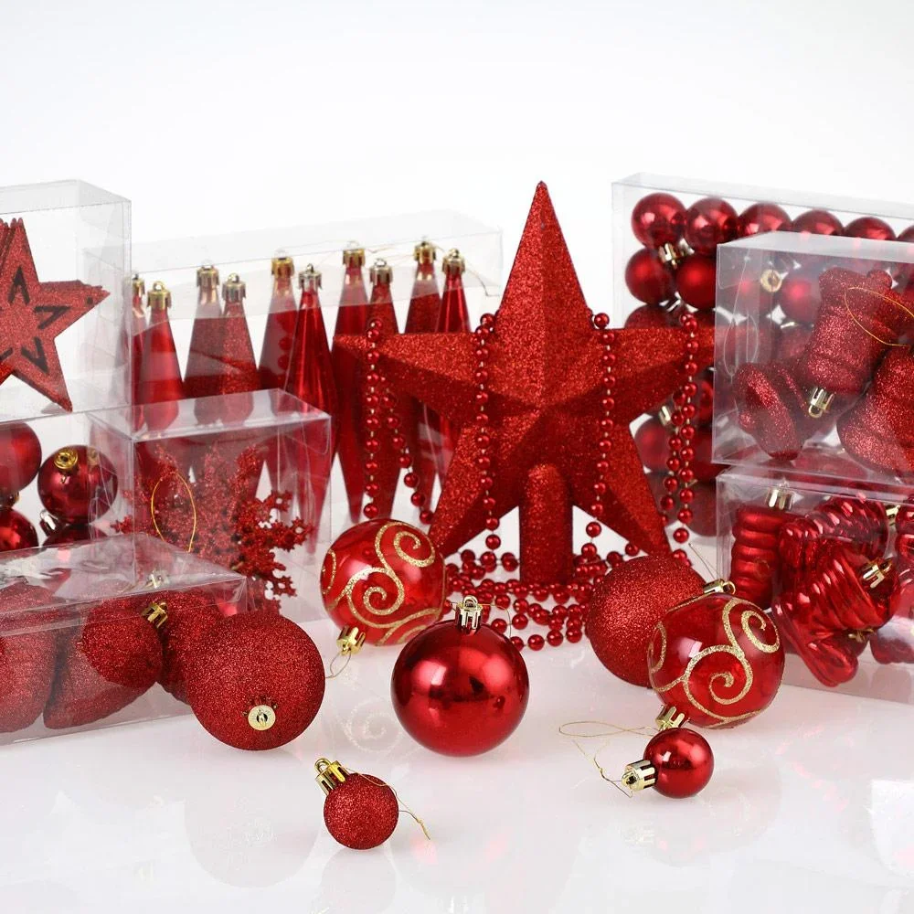 Weihnachtskugeln 102 Stück - Rot - 2
