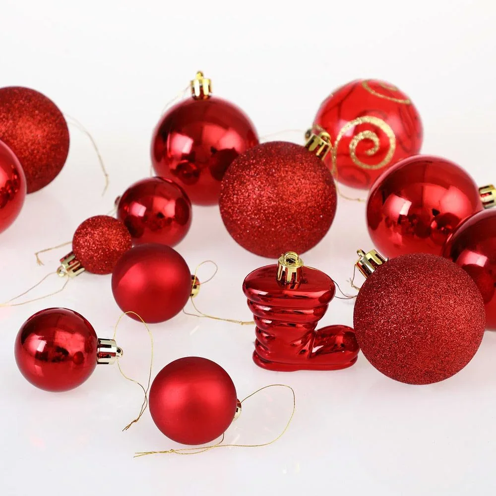 Weihnachtskugeln 102 Stück - Rot - 3