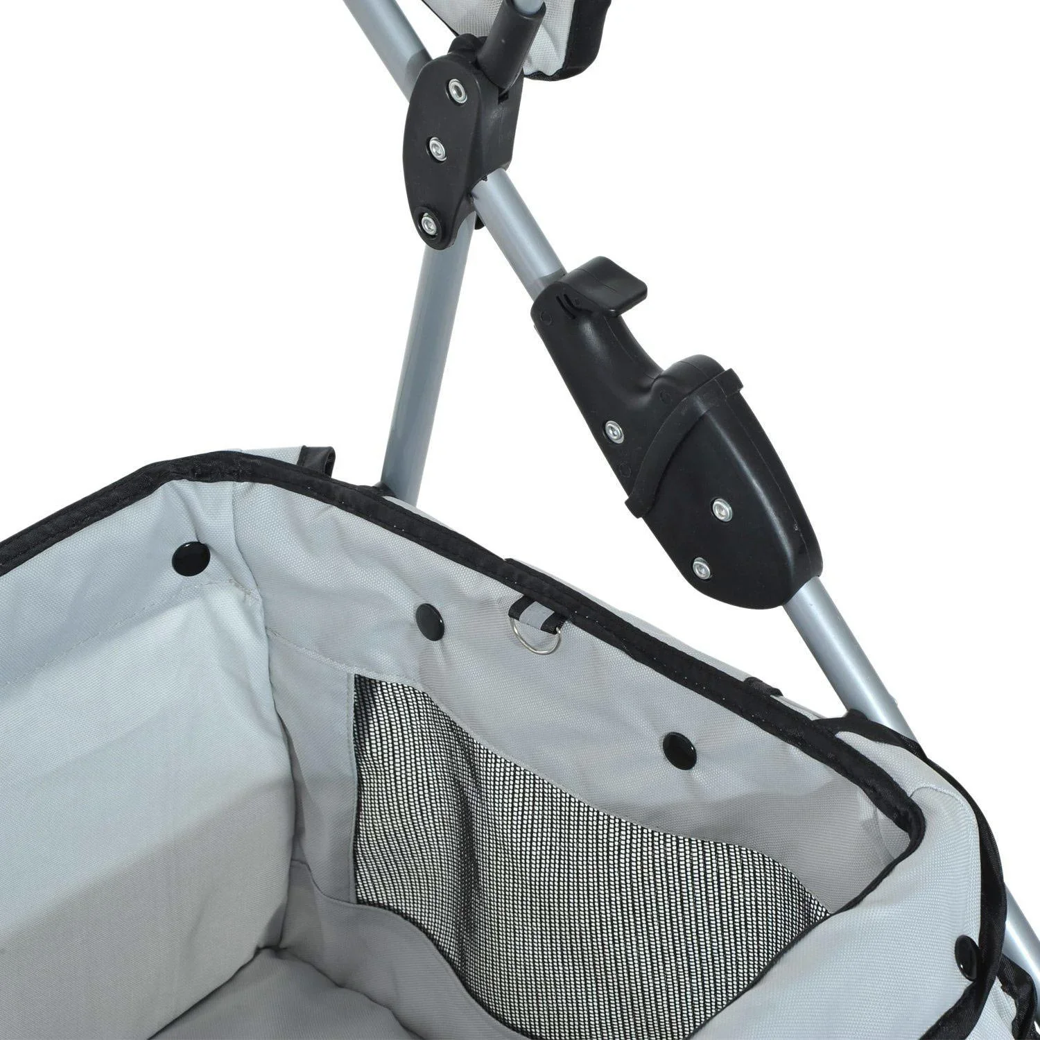Hundebuggy Hundewagen mit Sonnendach Stahl Grau - 0