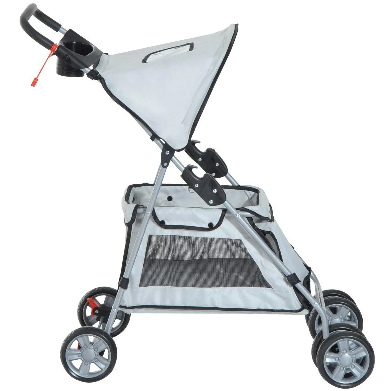 Hundebuggy Hundewagen mit Sonnendach Stahl Grau - 1