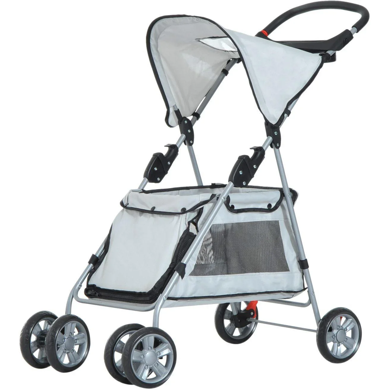 Hundebuggy Hundewagen mit Sonnendach Stahl Grau - 6