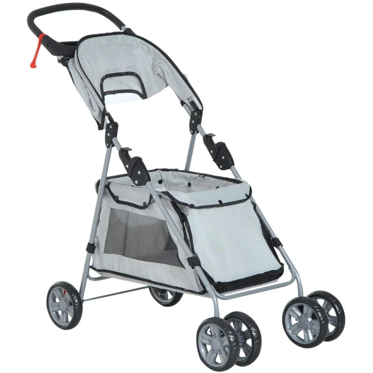 Hundebuggy Hundewagen mit Sonnendach Stahl Grau - 7