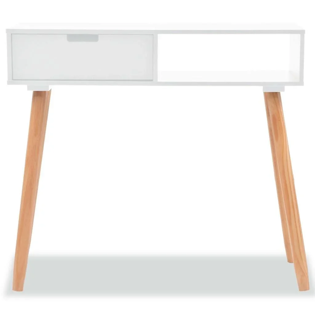 Wandtisch 80x30x72 cm Kiefer massiv weiß - 1