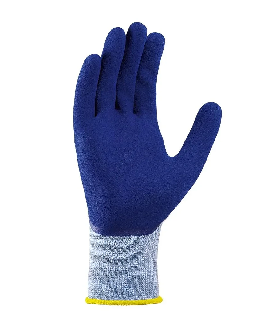 Polyester-Strickhandschuh LATEX hellblau meliert/ mittelblau Gr. 10 - 1