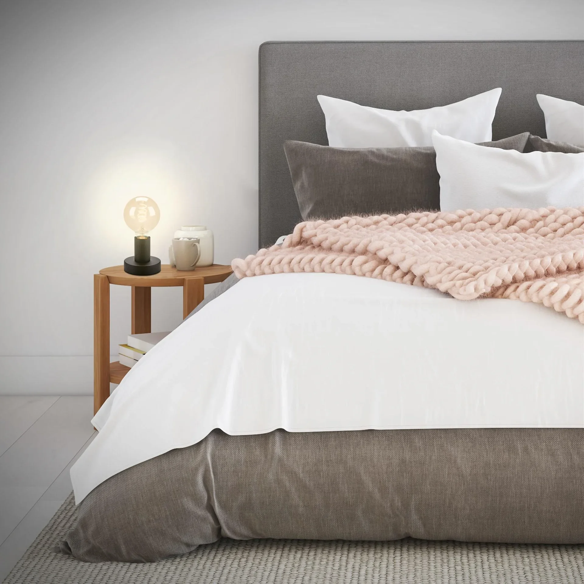 TEEPU Tischleuchten Sockel, schwarz, E27 Fassung, mit Kabelschalter, E27 Fassung - 2