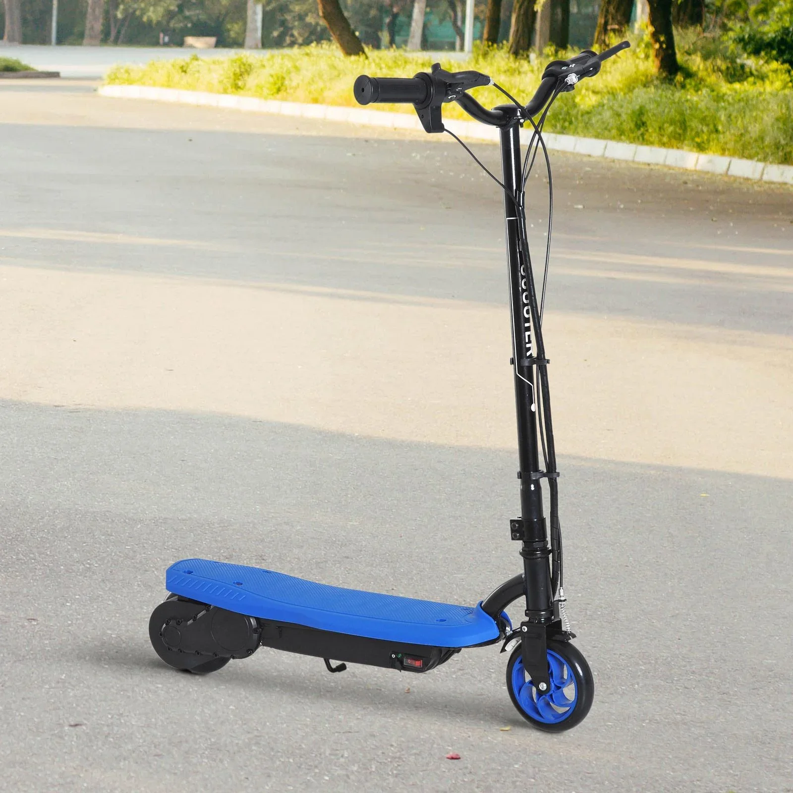 E-Scooter Tretroller Kinderroller Kinder Roller Metall Blau - 5
