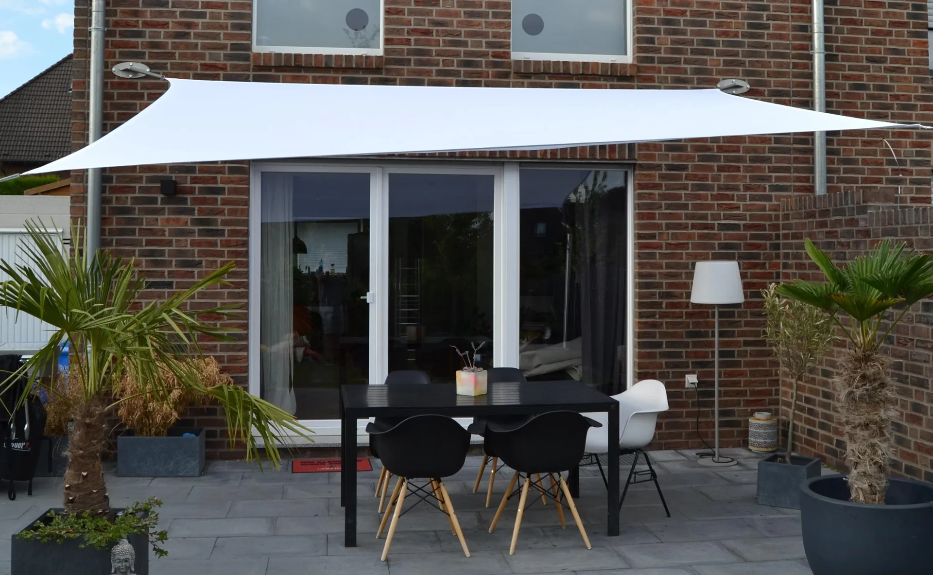 Viereck-Sonnensegel wasserabweisend weiss 300 x 400cm - 1