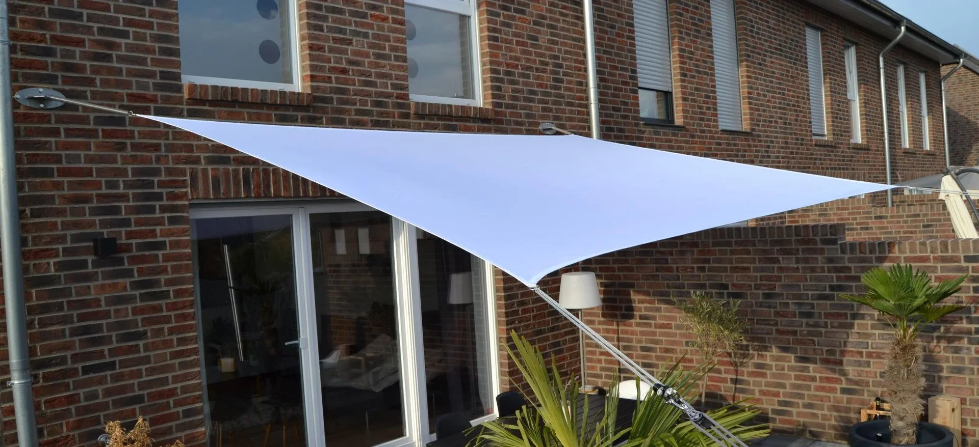 Viereck-Sonnensegel wasserabweisend weiss 300 x 400cm - 2