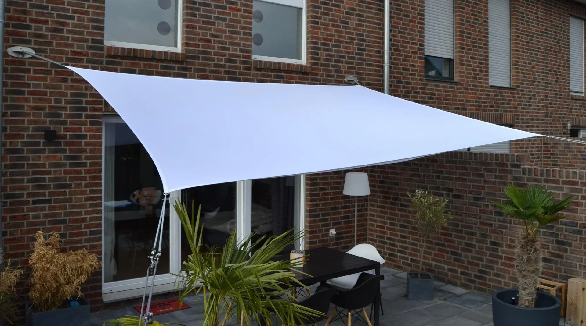 Viereck-Sonnensegel wasserabweisend weiss 300 x 400cm - 4