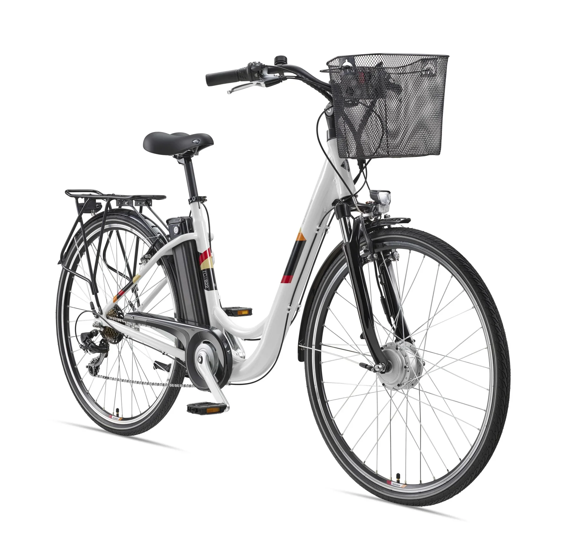Unisex Alu-City E-Bike, 28 Zoll, 7-Gang Kettenschaltung, weiß, Multitalent RC822 - 0