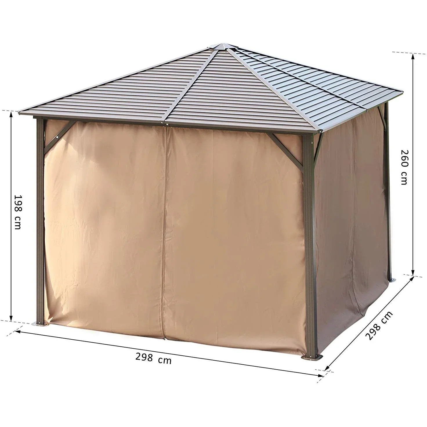 Gartenpavillon mit Laternenhaken - 4