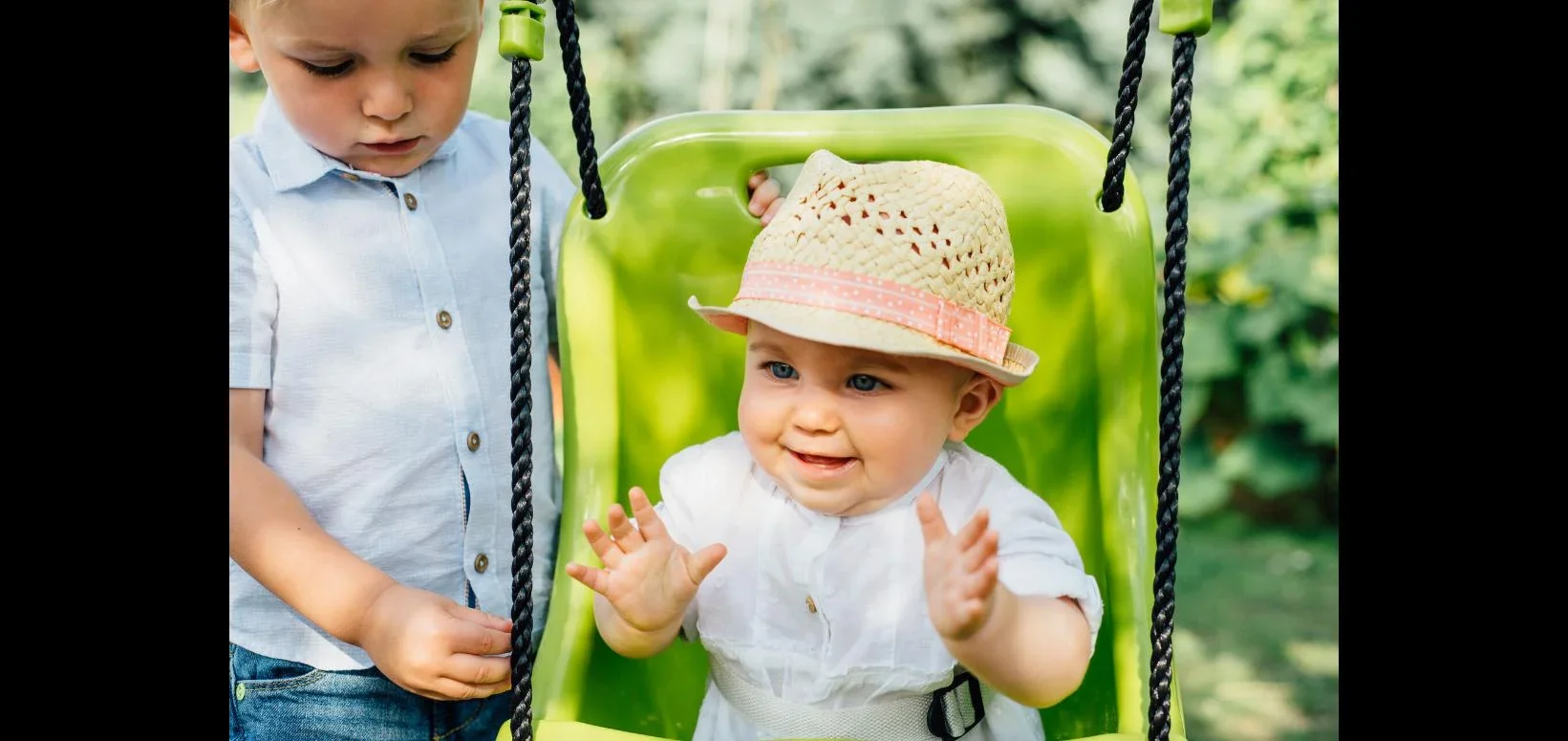 My First Schaukel-Spielcenter, Outdoor-Spielcenter für Kinder, Schaukelseile höhenverstellbar, Rutsche, lime grün - 5