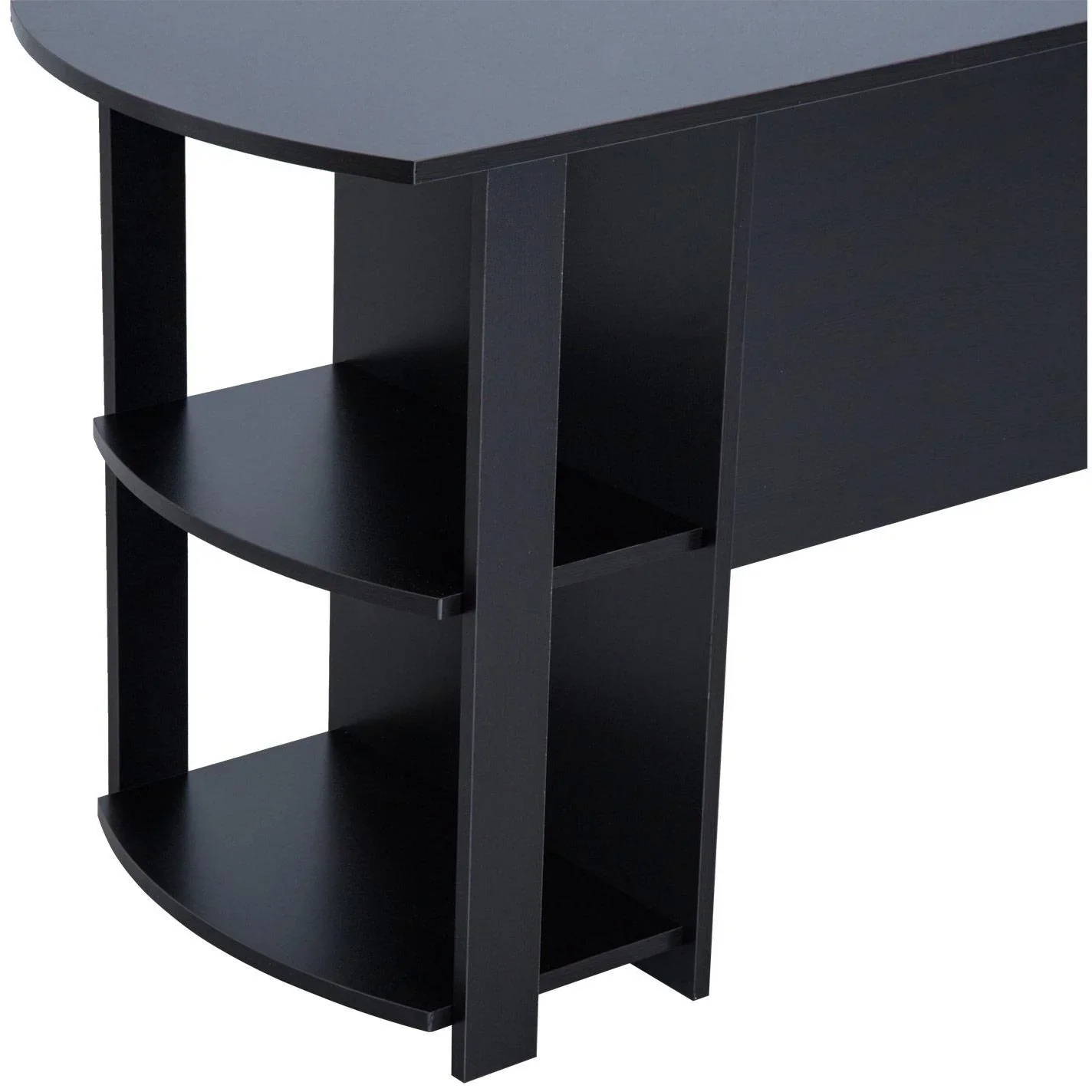 Eckschreibtisch Schreibtisch Staufach Schwarz L136 x B130 x H72cm - 0