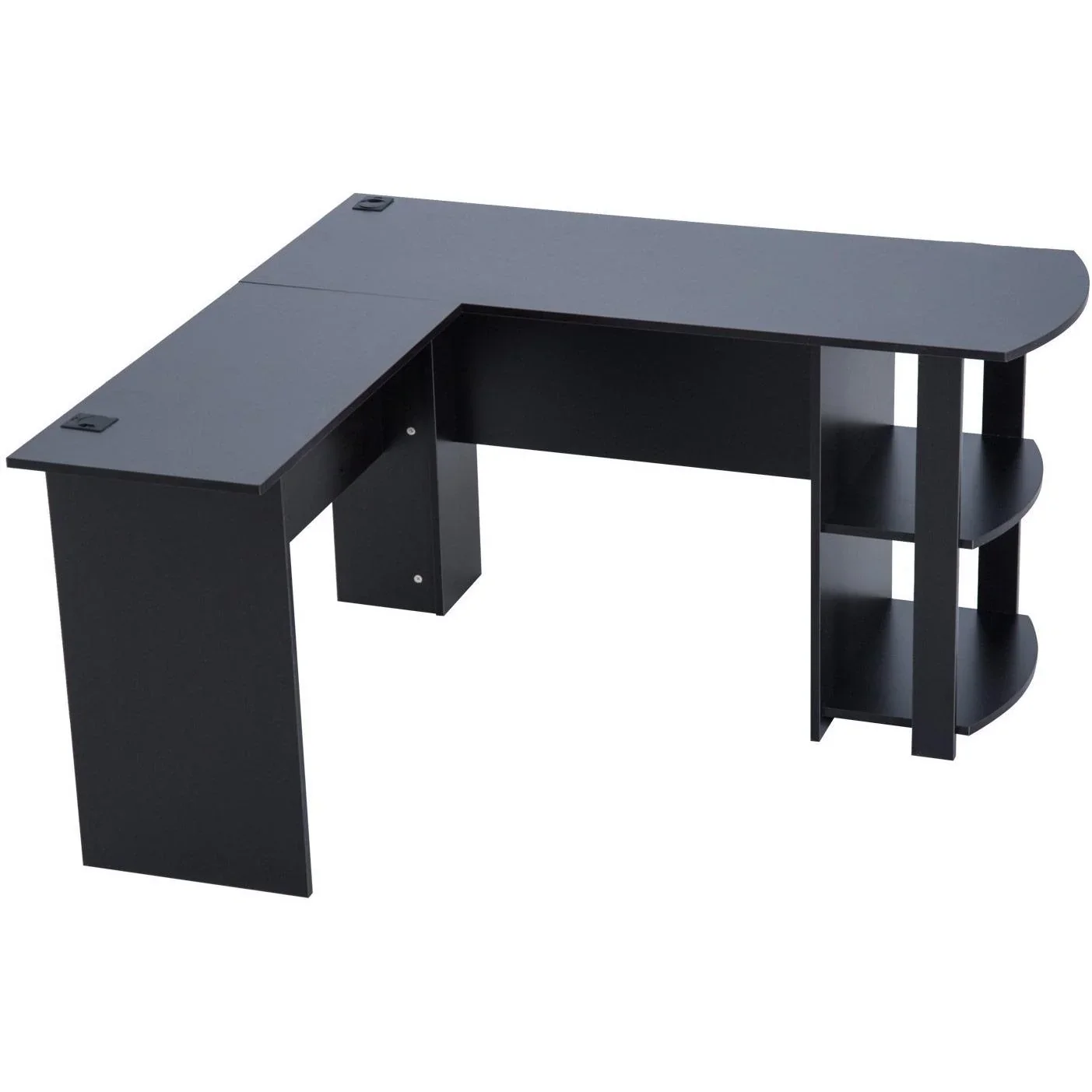 Eckschreibtisch Schreibtisch Staufach Schwarz L136 x B130 x H72cm - 2