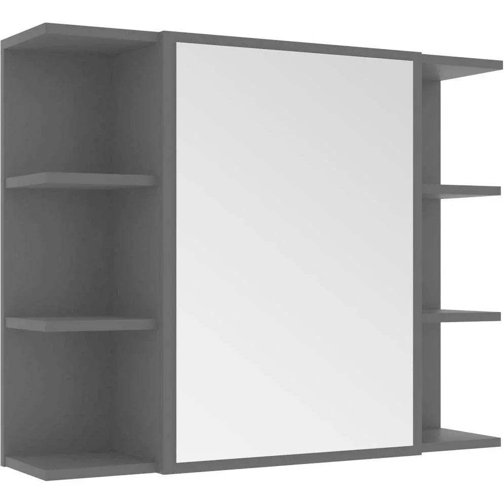 Badspiegelschrank 80x20,5x64 cm Spanplatte schwarz - 1
