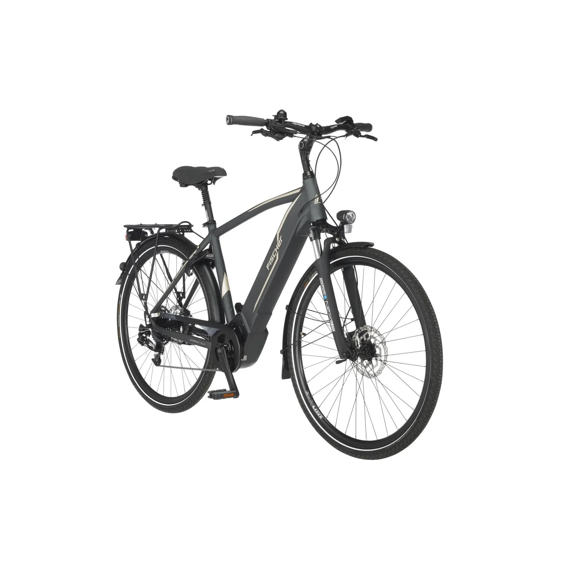 Herren E-Bike Trekking, 28 Zoll, Rahmengröße 50 cm,10-Gang Kettenschaltung, schiefergrau matt, VIATOR 5.0i - 7