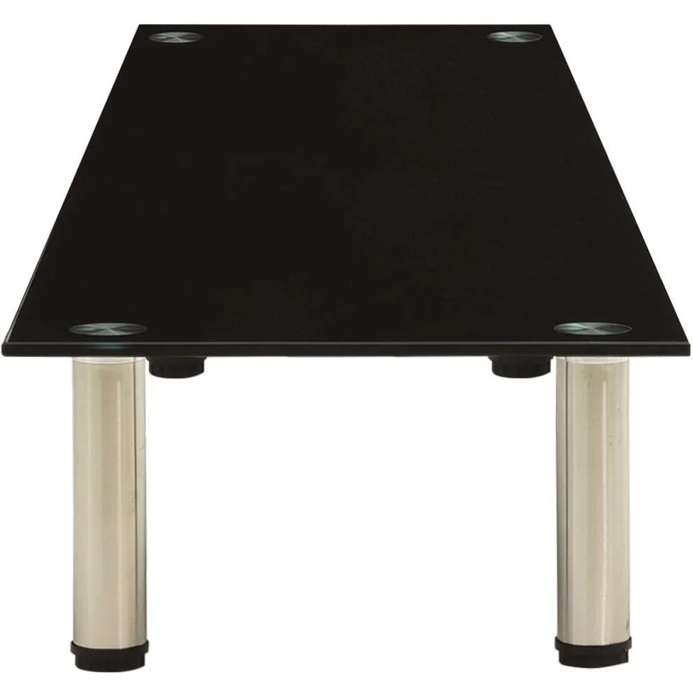 TV-Schrank 140x35x17 cm gehärtetes Glas schwarz - 3