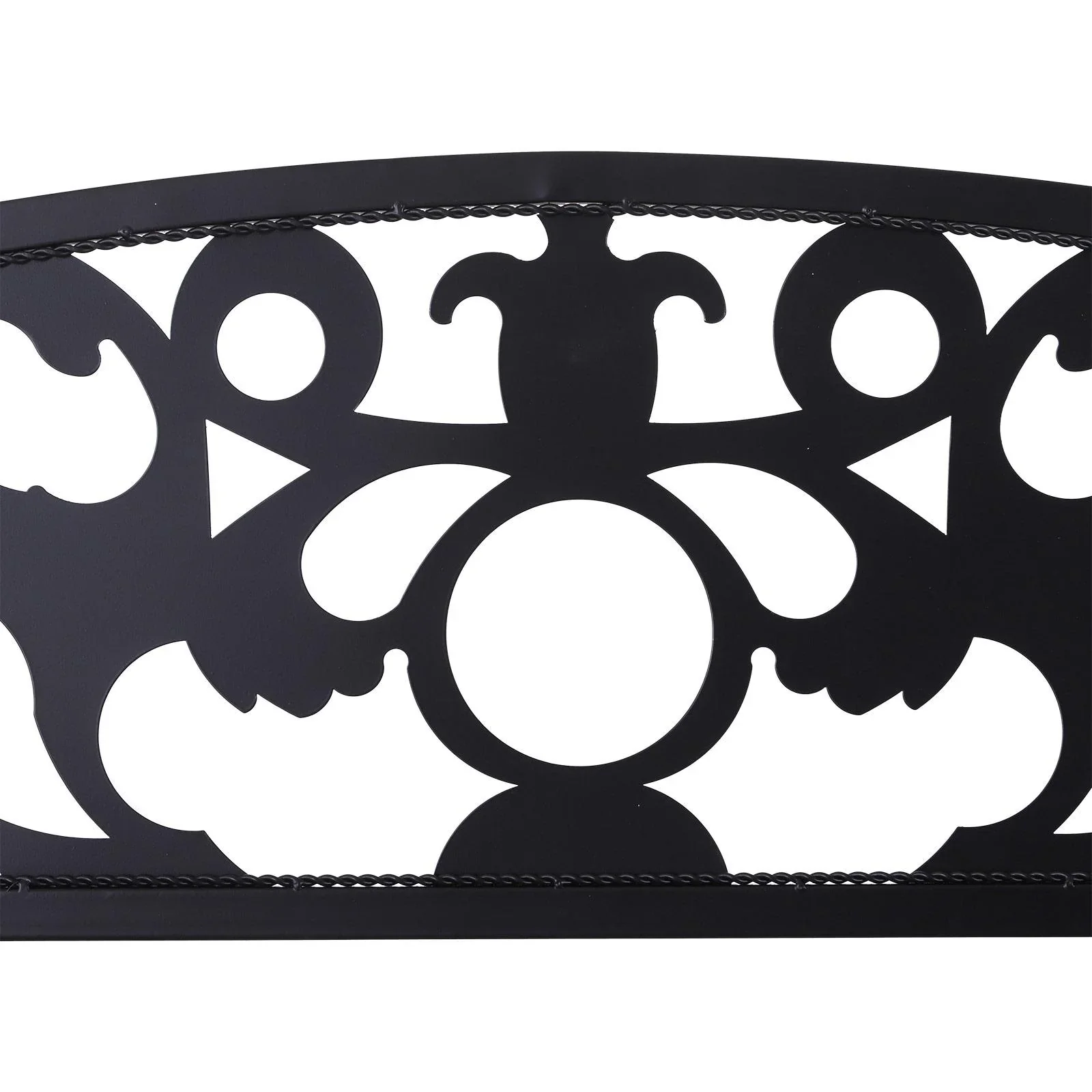 2-Sitzer Sitzbank Gartenbank Metallbank mit Armlehne Landhausstil Metall Schwarz 128 x 50 x 91 cm - 1