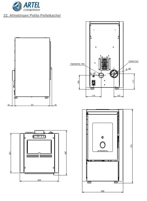 Pelletofen Petite schwarz - 4