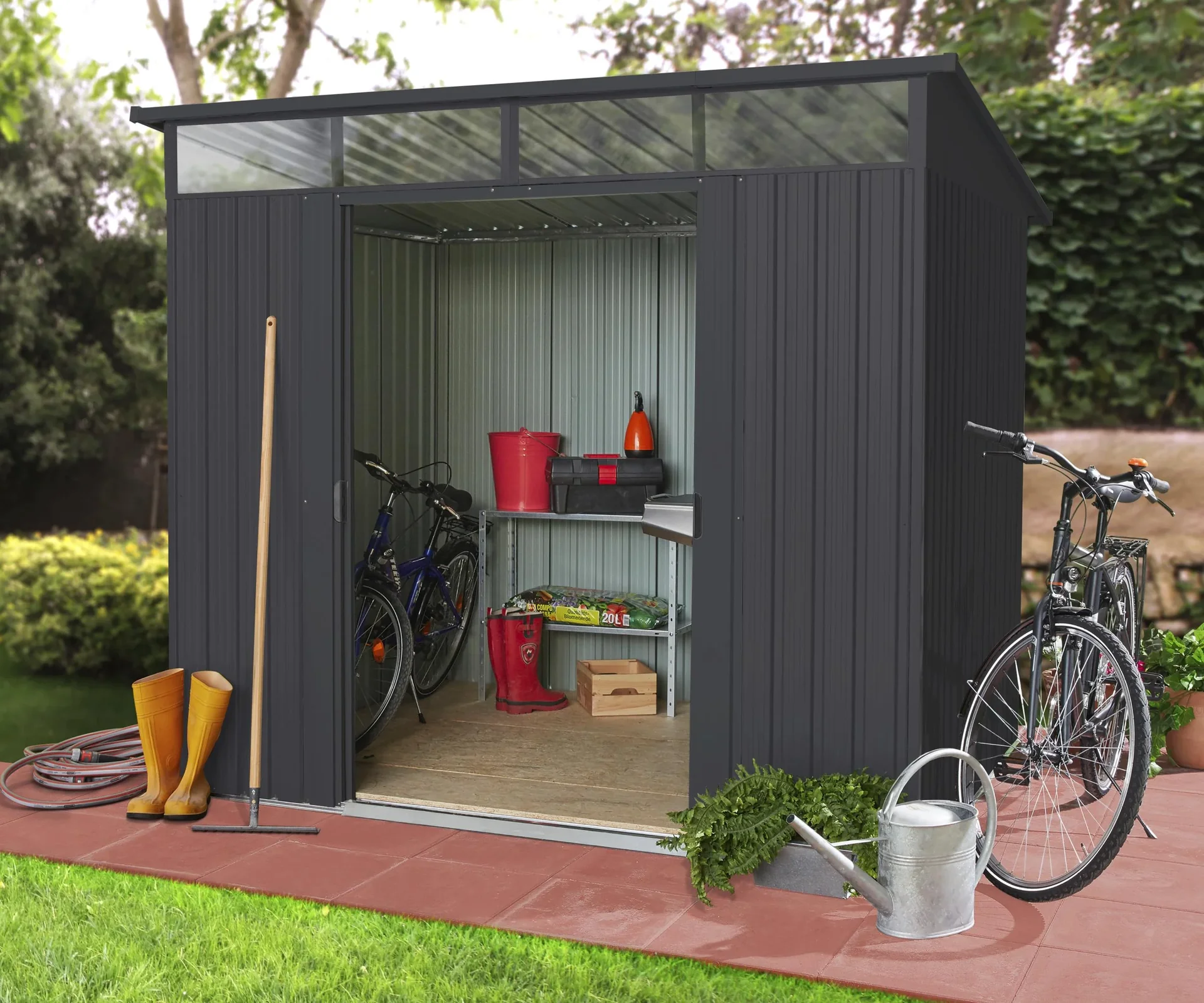 Gerätehaus LÜBECK 86, Anthrazit matt - 4