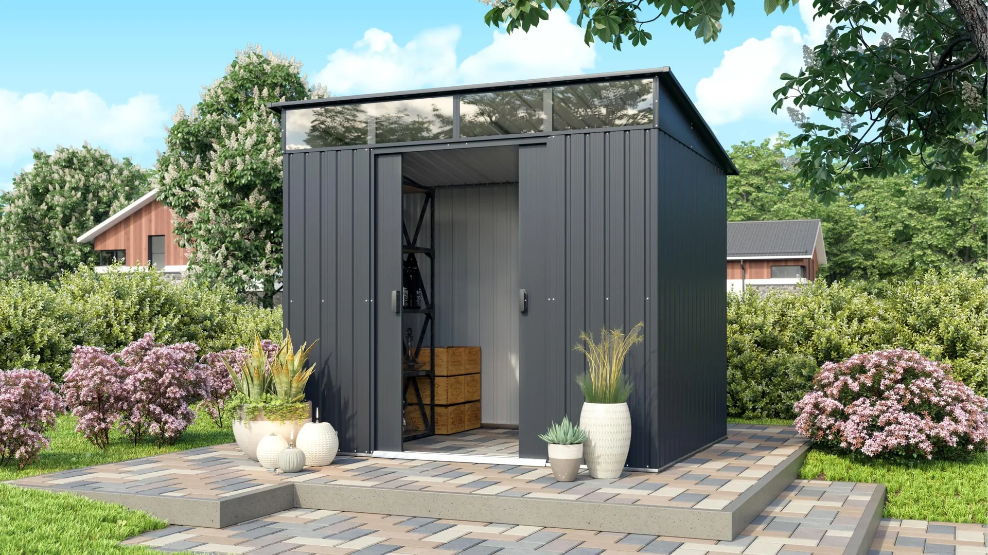 Gerätehaus LÜBECK 86, Anthrazit matt - 5