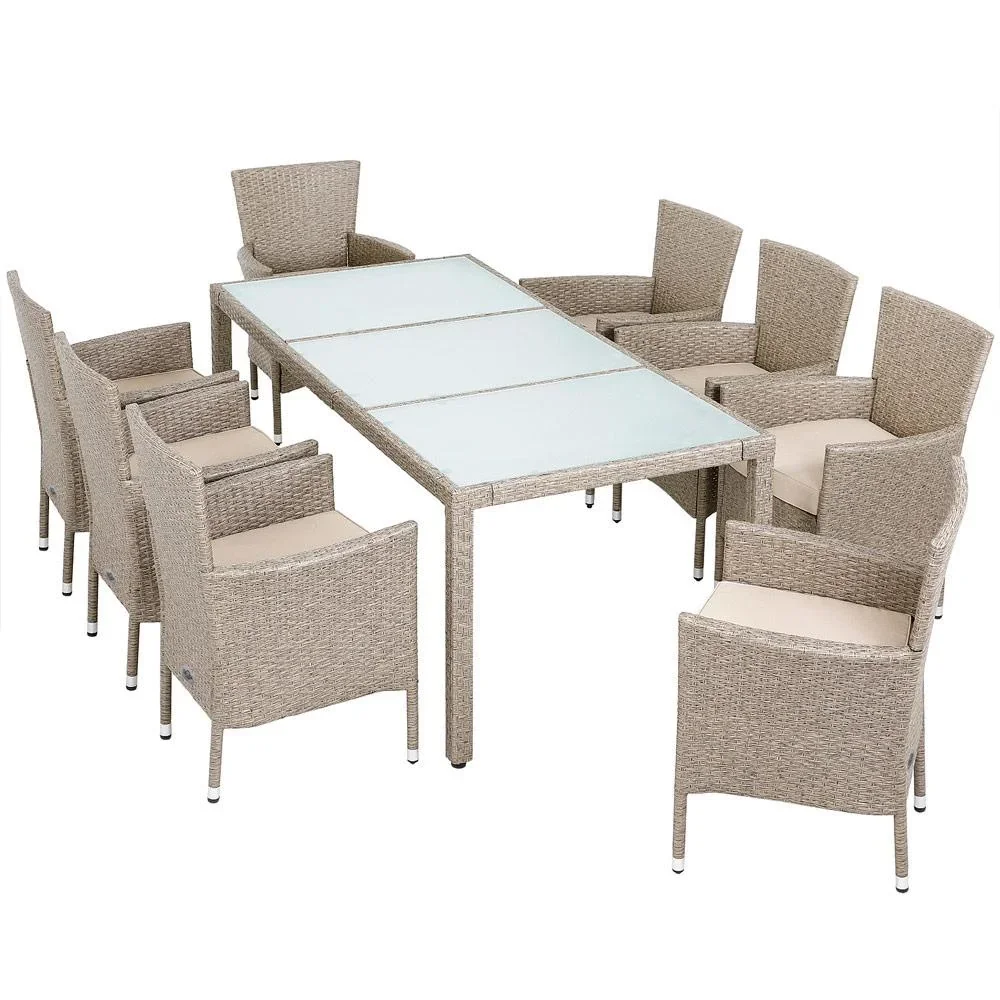 Garten-Set Polyrattan-Set 17 stapelbar Bali beige - 2