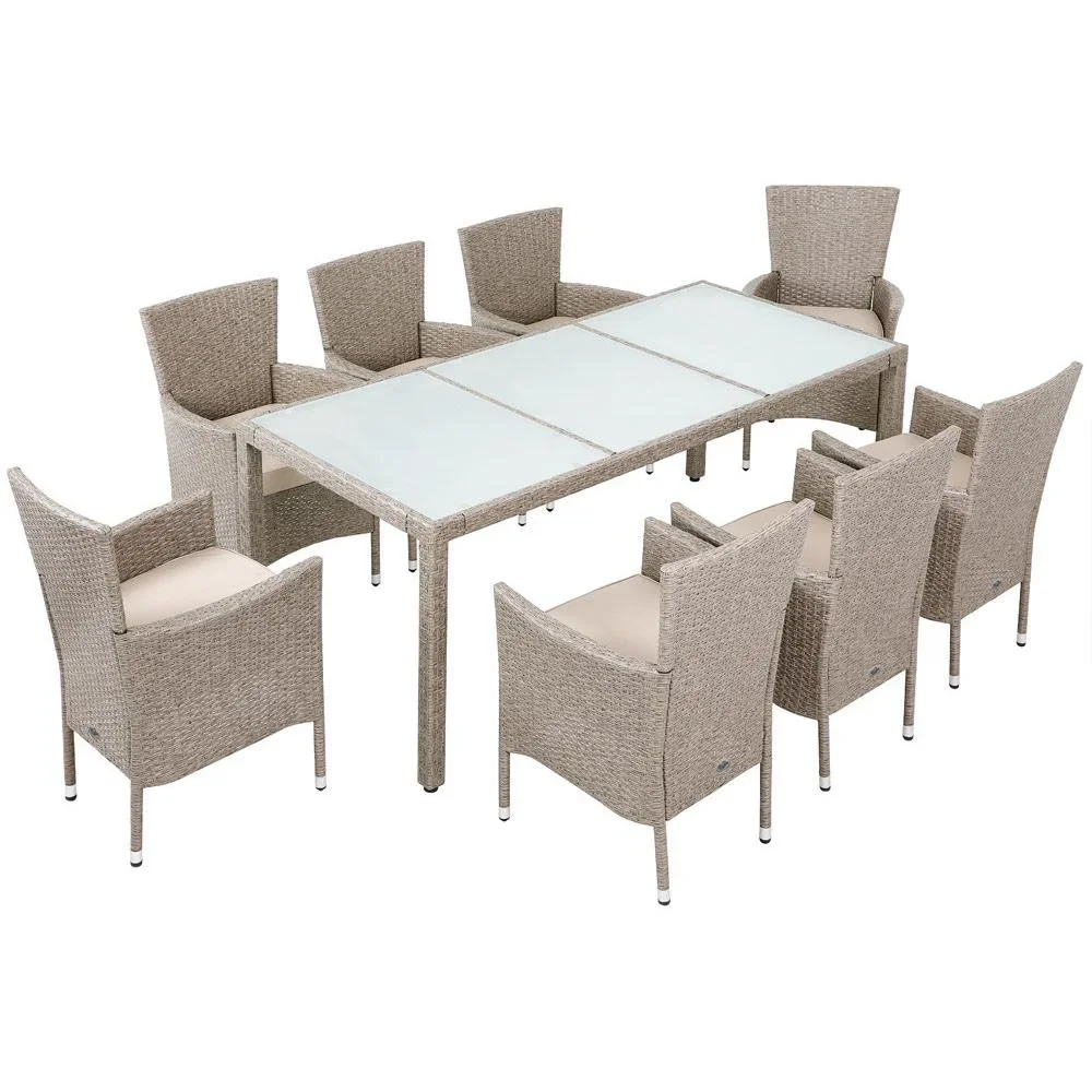 Garten-Set Polyrattan-Set 17 stapelbar Bali beige - 3