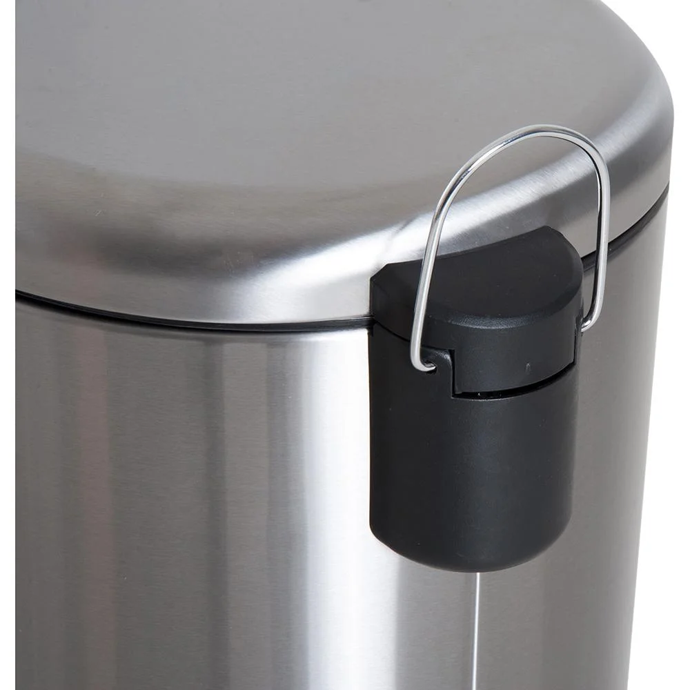 Treteimer mit Inneneimer Pedal-Mülleimer Klappdeckel Abfallsammler Edelstahl Silber 30L - 2