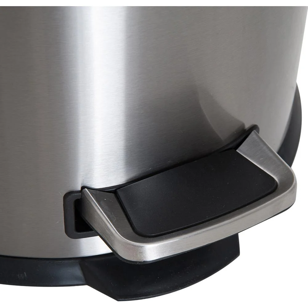 Treteimer mit Inneneimer Pedal-Mülleimer Klappdeckel Abfallsammler Edelstahl Silber 30L - 6