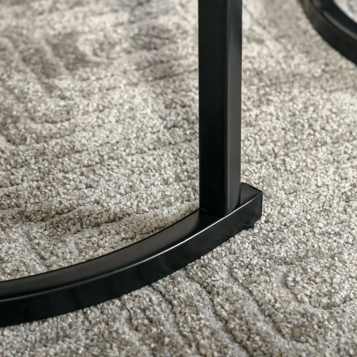 Beistelltische 3er-Set Satztisch stapelbar Kaffeetisch 3 Größen Industrial Design Metall Schwarz+Braun - 4