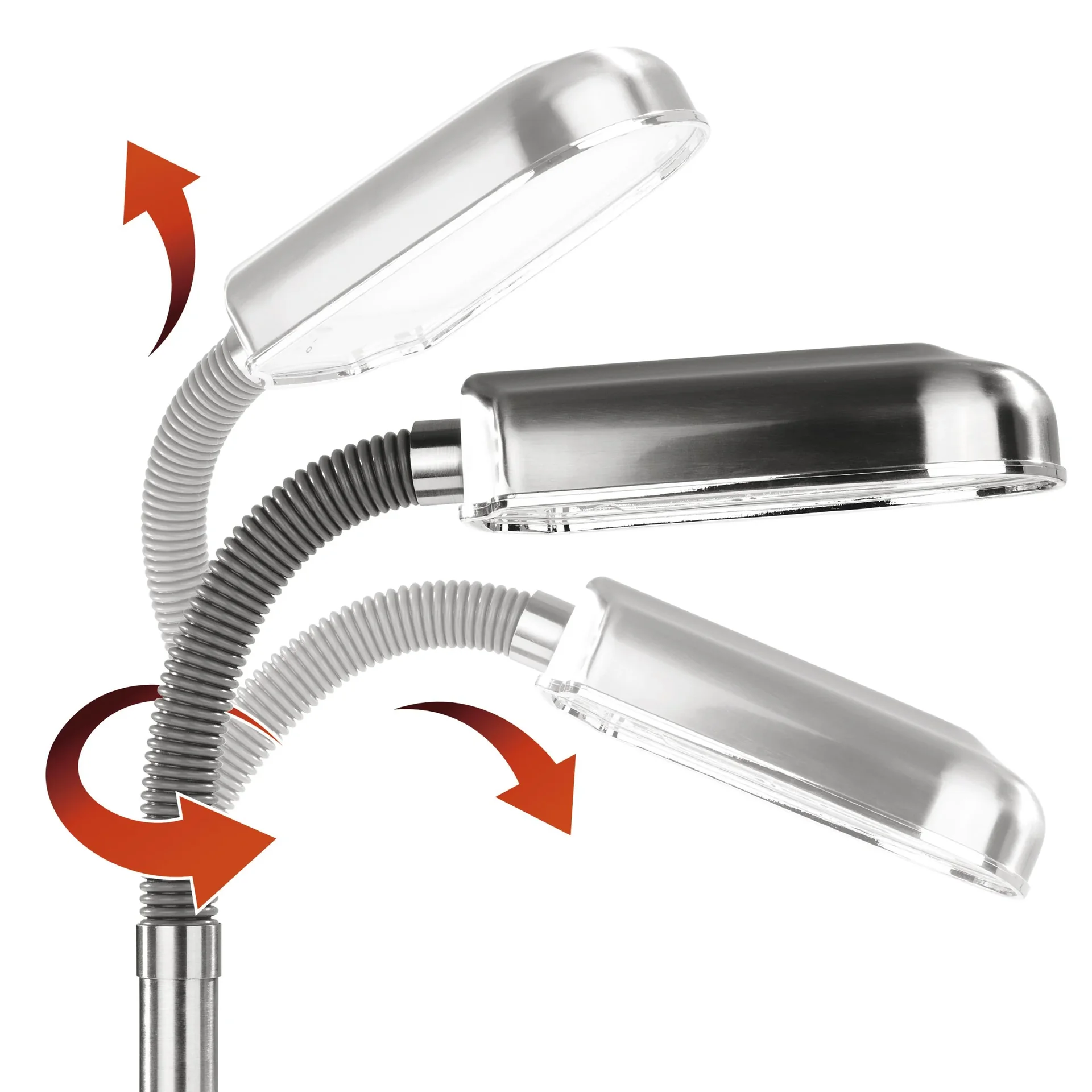 LED Tageslicht Tischleuchte Edelstahl - 0