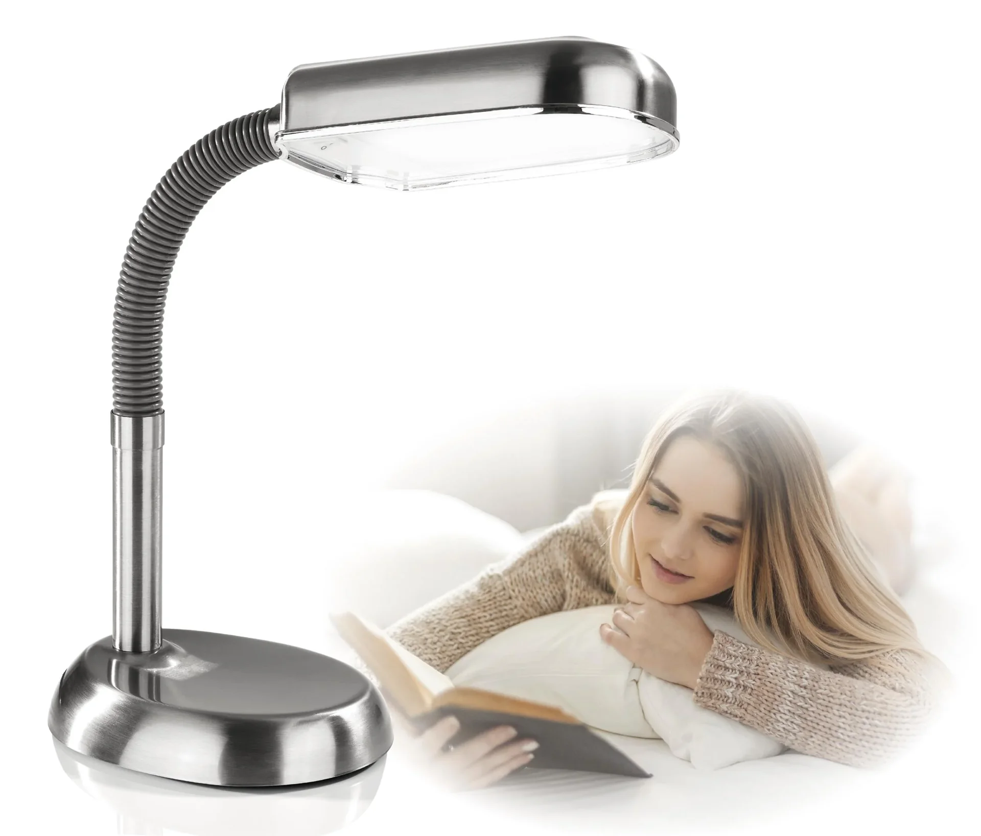 LED Tageslicht Tischleuchte Edelstahl - 2