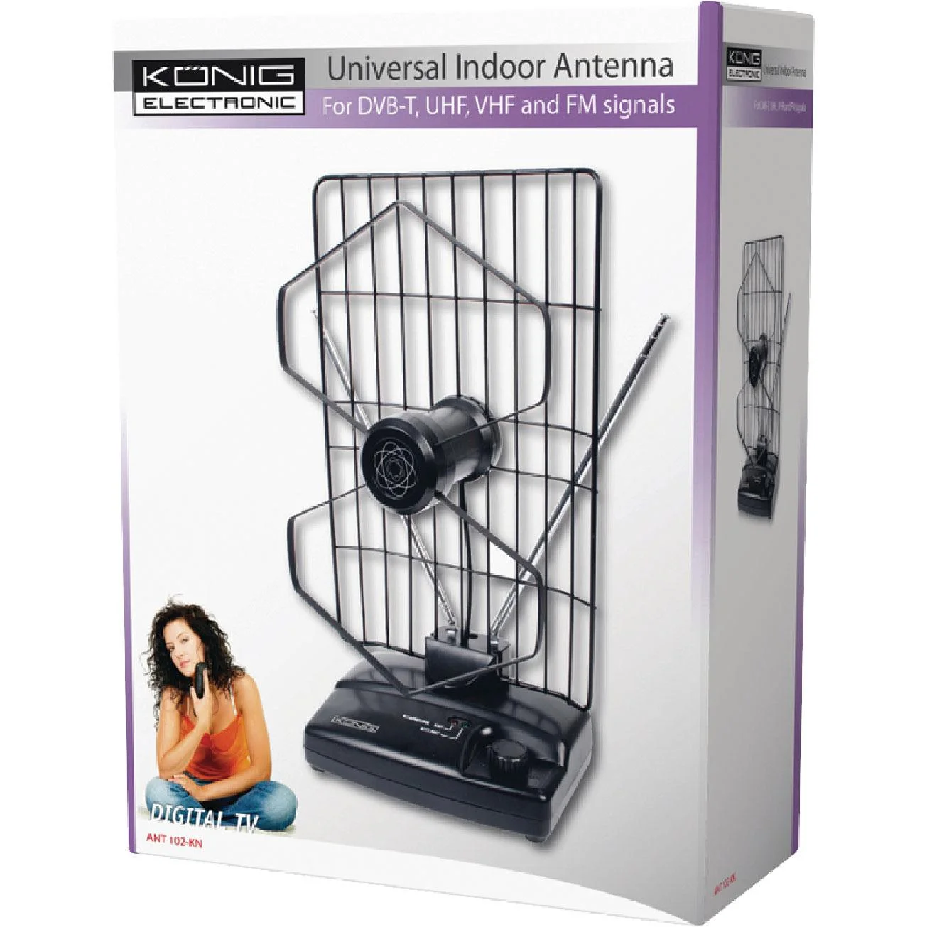 Verstärkt Innen DVB-T/T2 - DAB+ Zimmerantenne mit Verstärker 27 dB FM / VHF / UHF - 0