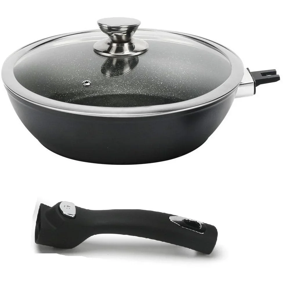 Wokpfanne - mit Deckel - 30cm - Schwarz - 2