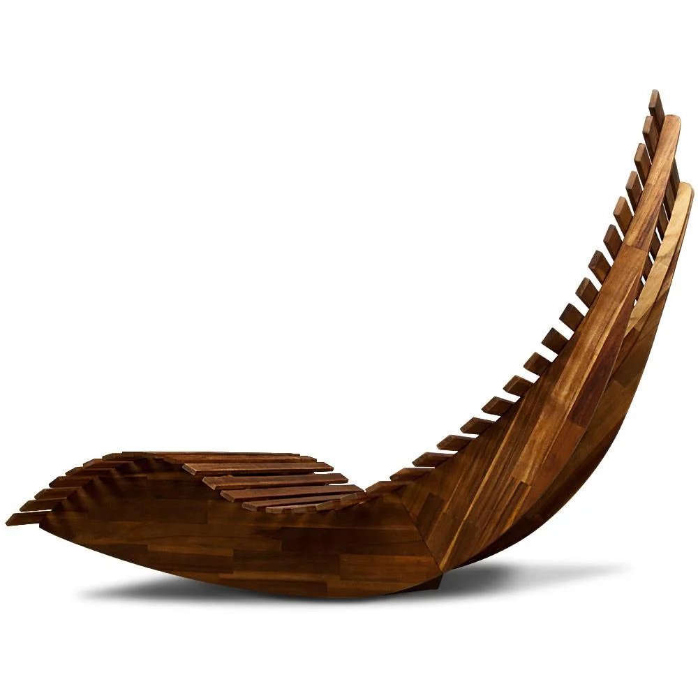 Ergonomischer Schaukelstuhl Akazienholz FSC-zertifiziert - 1